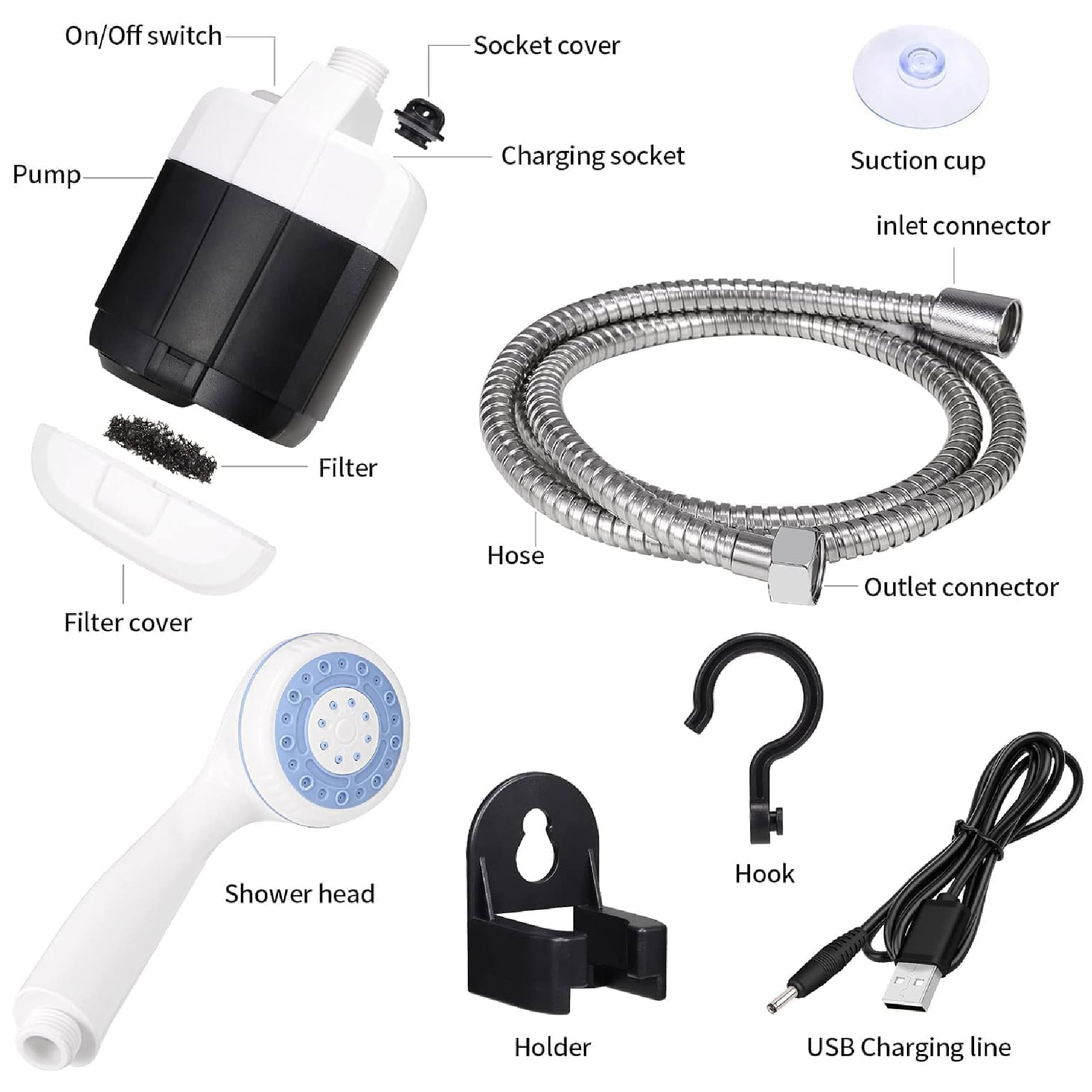 Miniatura 3 de Ducha Regadera Portatil Recargable 1.5mt